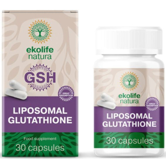 Přírodní doplňky stravy - Ekolife Natura Liposomal Glutathione (Lipozomální glutathion) 30 kapslí