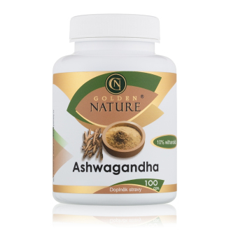 Přírodní doplňky stravy - Golden Nature Ashwagandha (Ašvaganda) 10% withanolidů 100 cps.