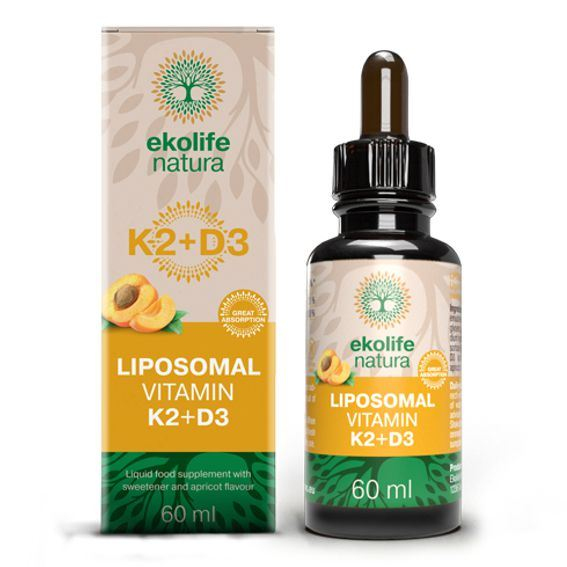 Ekolife natura Liposomal Vitamin K2 + D3 60ml (Lipozomální vitamín K2+ D3) + doprava zdarma